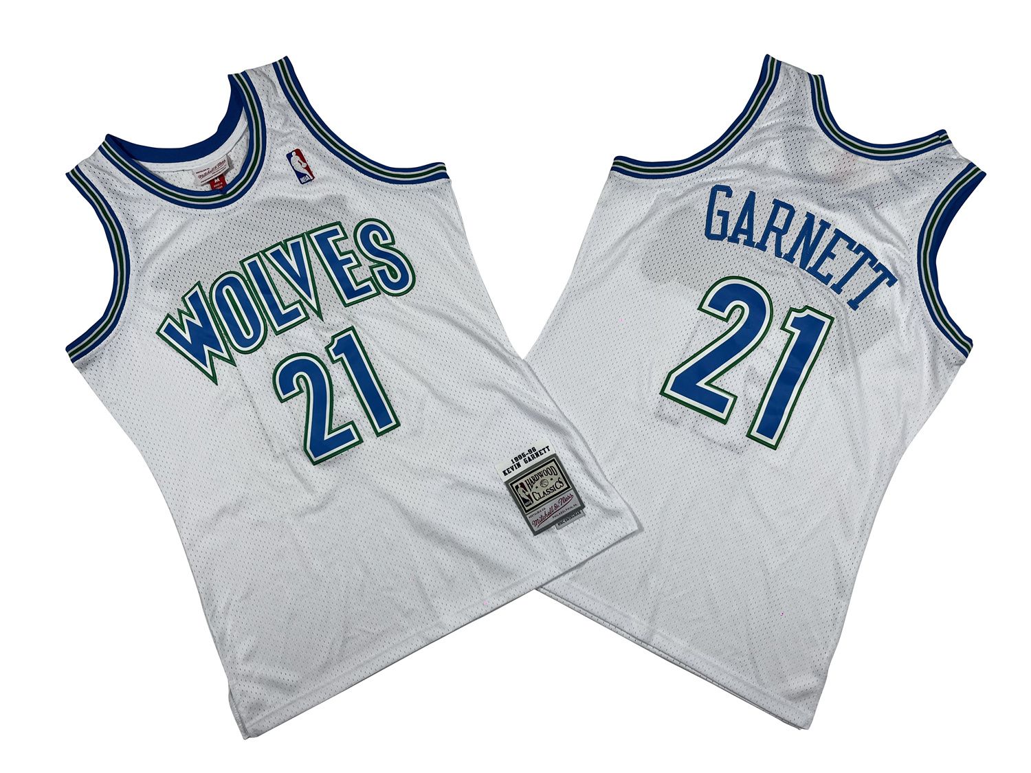 Men Minnesota Timberwolves #21 Garnett White Throwback NBA Jersey